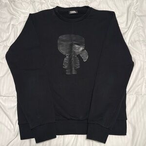 Karl Lagerfeld Black Crewneck Sweater Size S